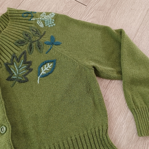 Architect Embroidered Cotton Wool Blend Button Down Cardigan Sweater - Picture 8 of 14